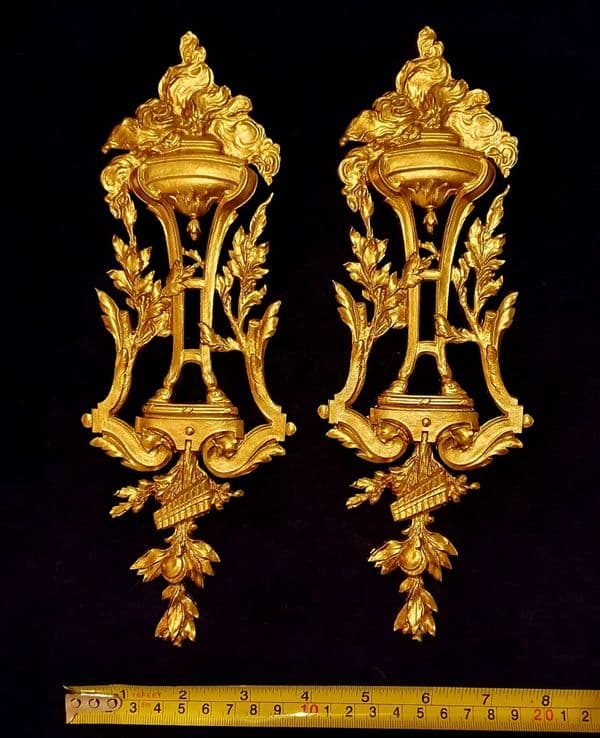 PAIR DECORATIVE MOULDING RESIN ONLAY APPLIQUE WALL MIRROR DECORATION (No35)