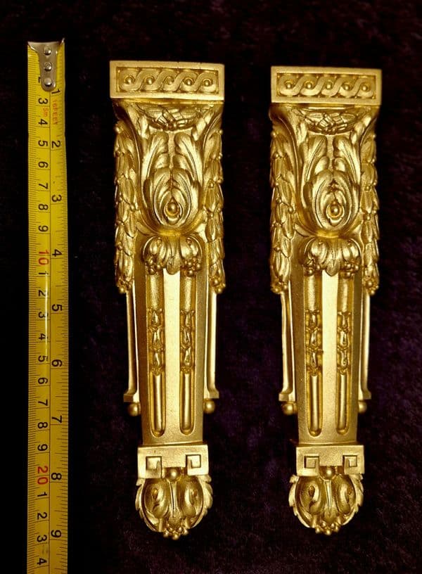 PAIR LOUIS XVI STYLE PLASTIC ORNATE WALL MIRROR MOULDING DECORATION (No155)