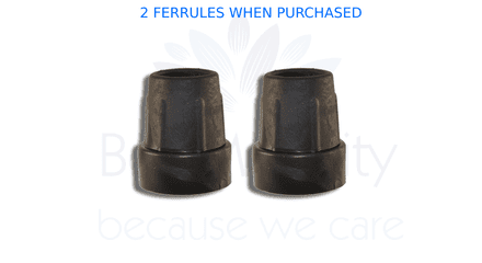 22mm Black Crutch Ferrule Pair