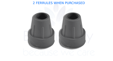 22mm Grey Crutch Ferrule Pair