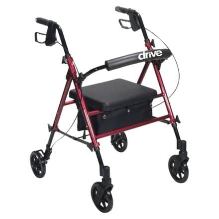 Adjustable Height Rollator Red