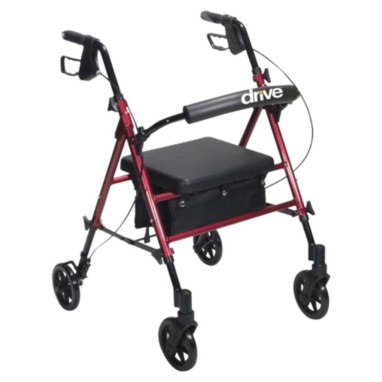 Adjustable  Height Rollator Red