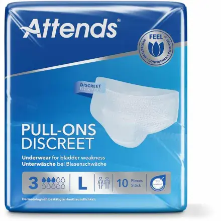 Attends Pull-Ons Discreet 3 Large (900ml) 10 Pack