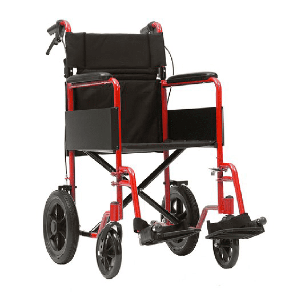 Bell Mobility Everyday Essentials Aluminium Transit Wheelchair - Red