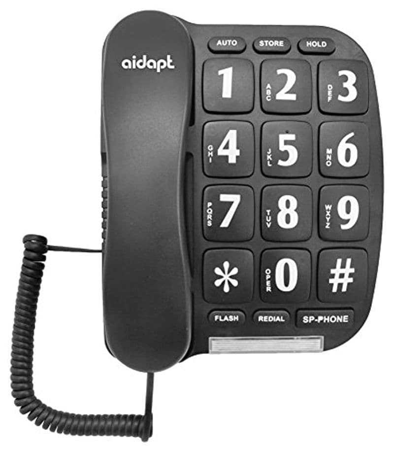 Big Button Phone with Adjustable Volume, Hands-Free and LED Flash Indicator