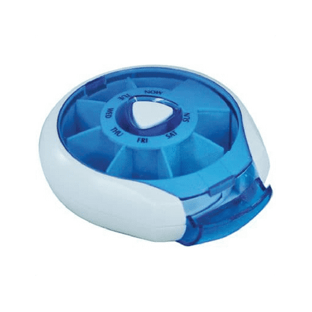 Blue Compact Weekday Pill Dispenser