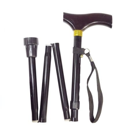 Collapsible Walking Stick with Wooden Handle