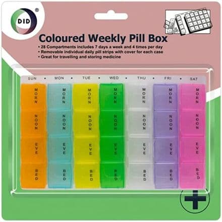 Coloured Weekly Pill Box