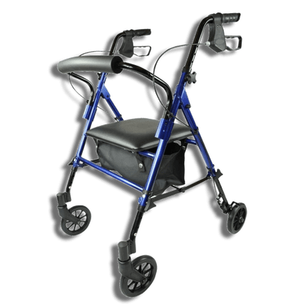 Compact Aluminium Rollator - Blue