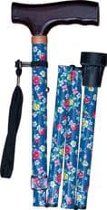 FOLDING WALKING CANE WITH STRAP