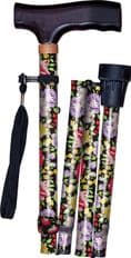 FOLDING WALKNG CANE WITH STRAP