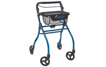 Four-Wheeled Aluminium Lightweight Indoor Rollator Blue