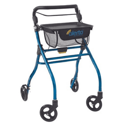 Four-Wheeled Aluminium Lightweight Indoor Rollator Blue