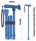 Gel Handled Folding Walking Stick Blue