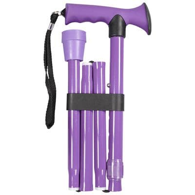 Gel Handled Folding Walking Stick Pink