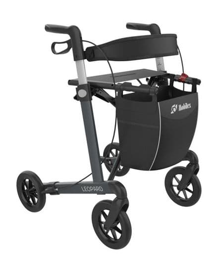 Leopard Aluminium Rollator With Soft Wheels Anthracite