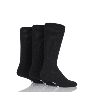 Men's Diabetic Socks Gentle Grip Cushioned Plain Cotton 6-8½