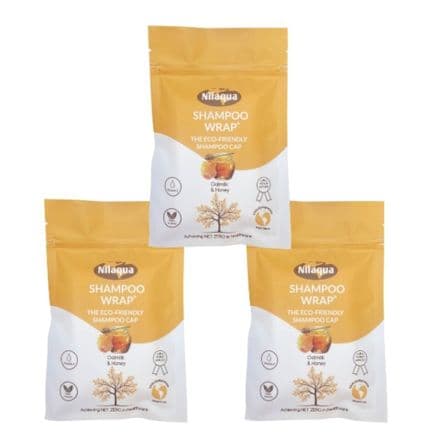 Nilaqua 100% Biodegradable Shampoo Wrap – Oatmilk & Honey Triple Pack | Rinse-Fre...