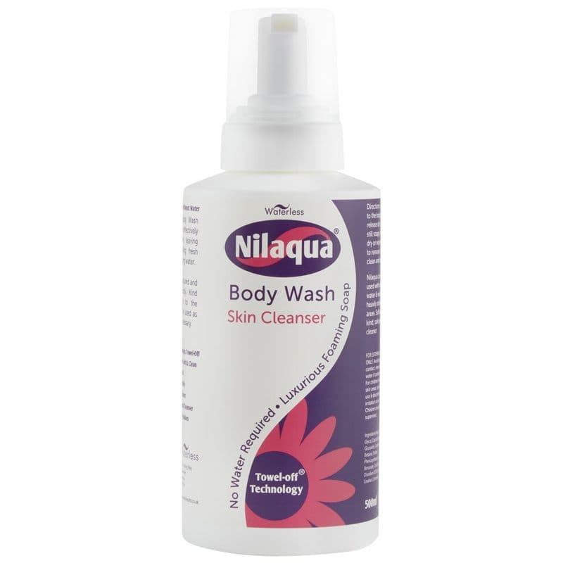 Nilaqua Body Wash & Skin Cleansing Foam 500ml | No-Rinse, Waterless Cleanser