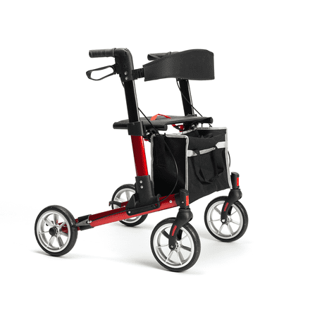 Quava Lightweight Folding Rollator with Seat – 5kg Aluminium Walking Aid