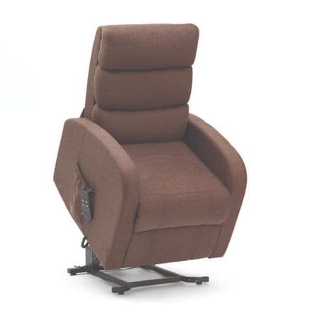 Three Tier Back Fabric Single Motor Riser Recliner in Brown