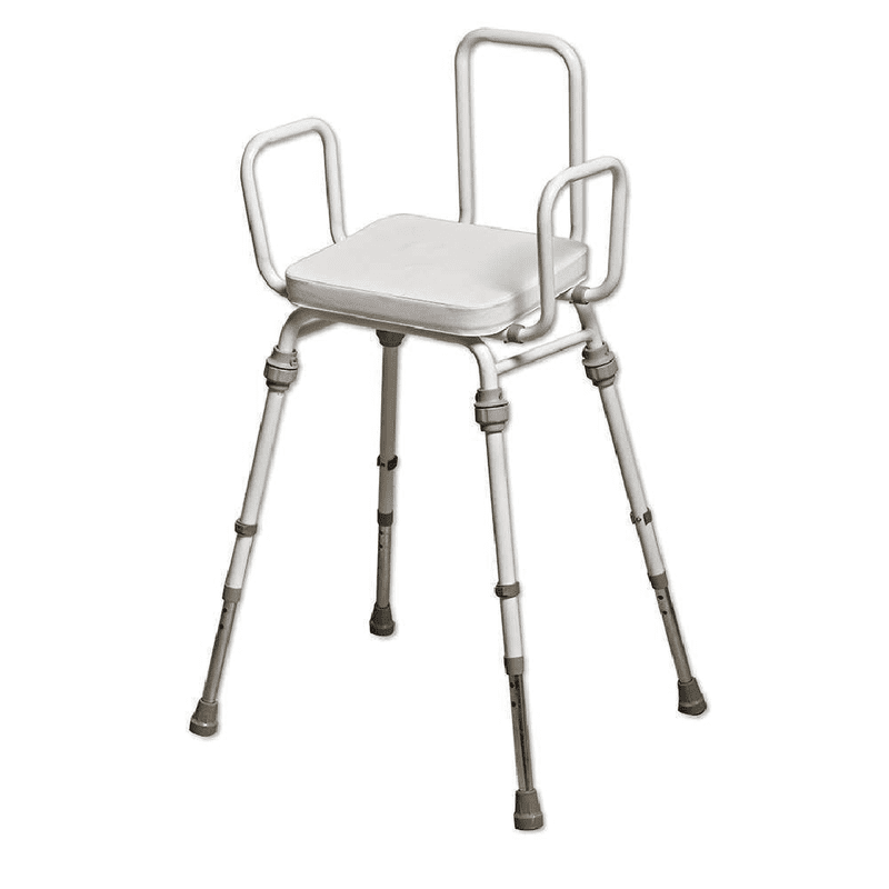 Vinyl Modular Perch Stool With Arms & Back