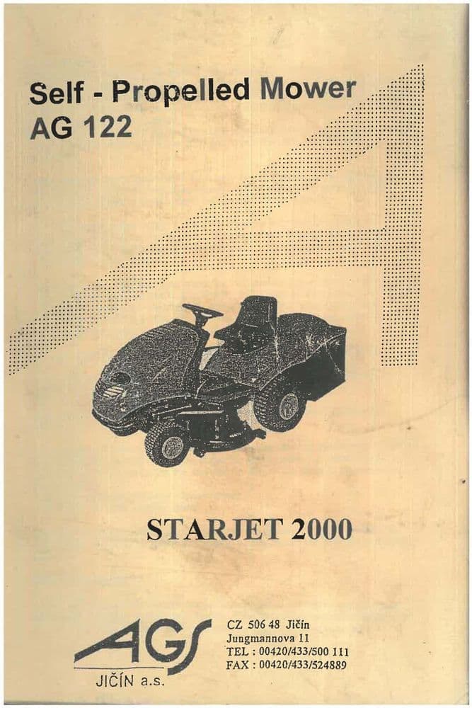 AGS Starjet 2000 Self-Propelled Mower AG122 Operators Manual