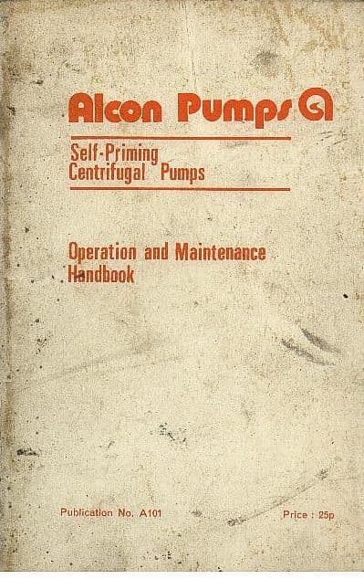 Alcon Self Priming Centrifugal Pump Operators Manual with Parts List ...