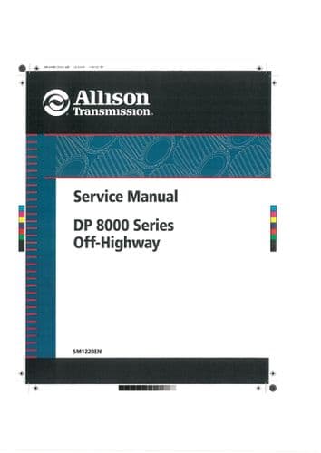 Allison Transmission DP 8000 Series 8860 8861 8960 8961 8962 8963 M861A M8610AR Workshop Manual