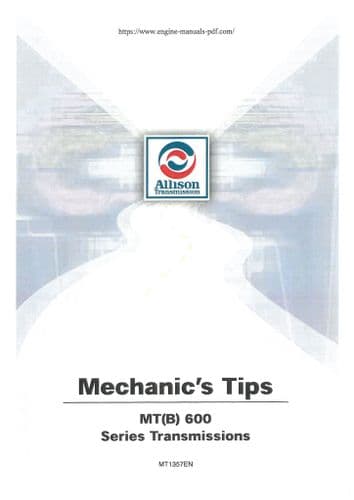 Allison Transmission MT(B)600 Mechanics Tips