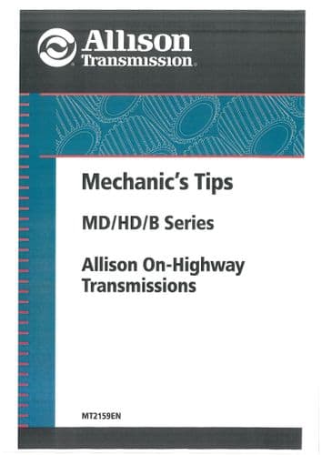 Allison Transmission On Highway Series MD HD B 3000 4000 B300 B400 B500 Mechanics Tips