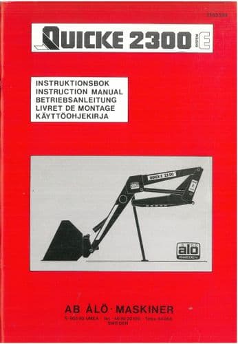 ALO Sweden Loader Quicke 2300E  Instruction Manual