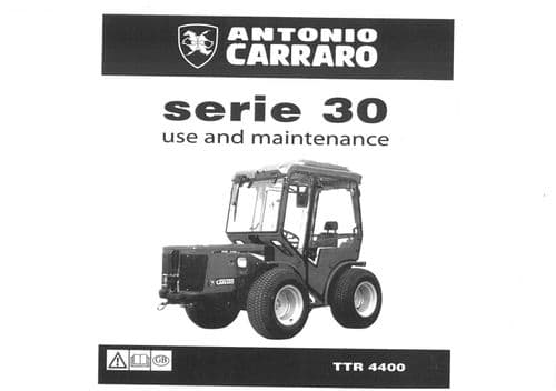 Antonio Carraro Tractors TTR 4400  Operators Manual TTR4400