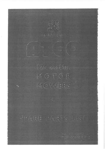 Atco Mower 12inch & 14inch Parts Manual