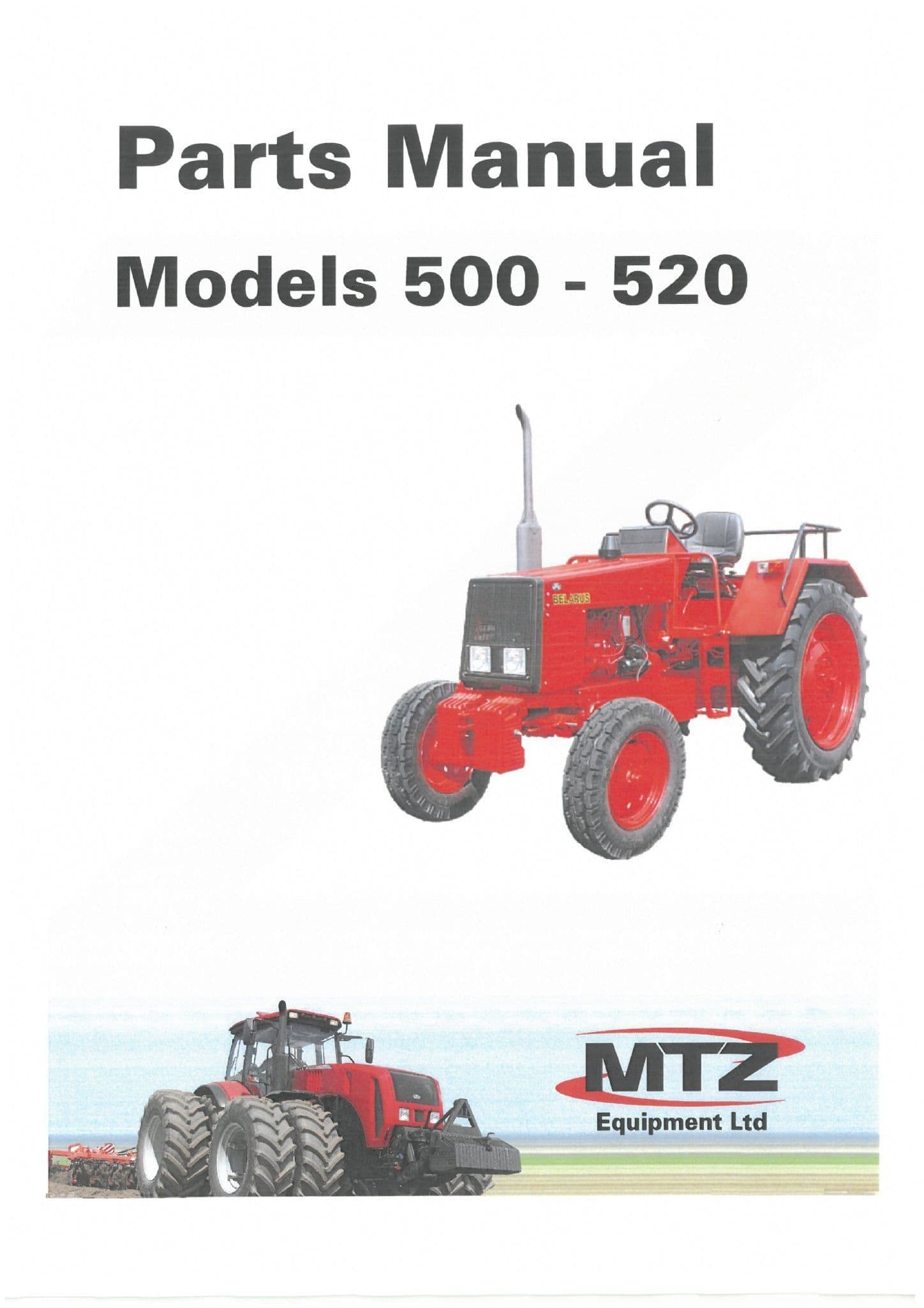 Belarus Tractor MTZ500 MTZ520 Parts Manual