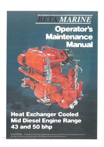 Beta Marine Small Diesel Engine 43BHP 50BHP Operators Manual