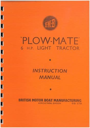 BMB Plowmate Light Tractor Operators Manual - Plow-Mate