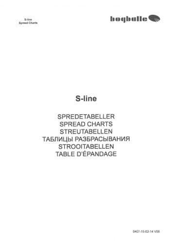 Bogballe Salt & Sand Spreader S-line Spreading Charts