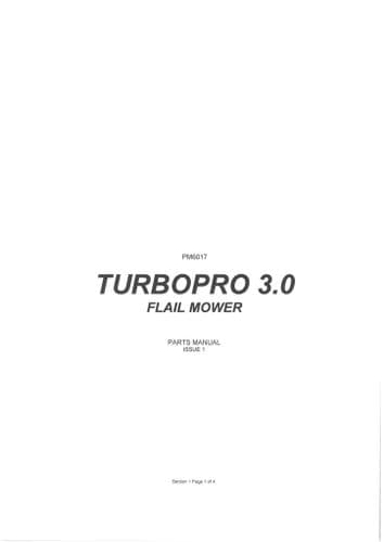 Bomford Flail Mower Turbopro 3.0 Parts Manual