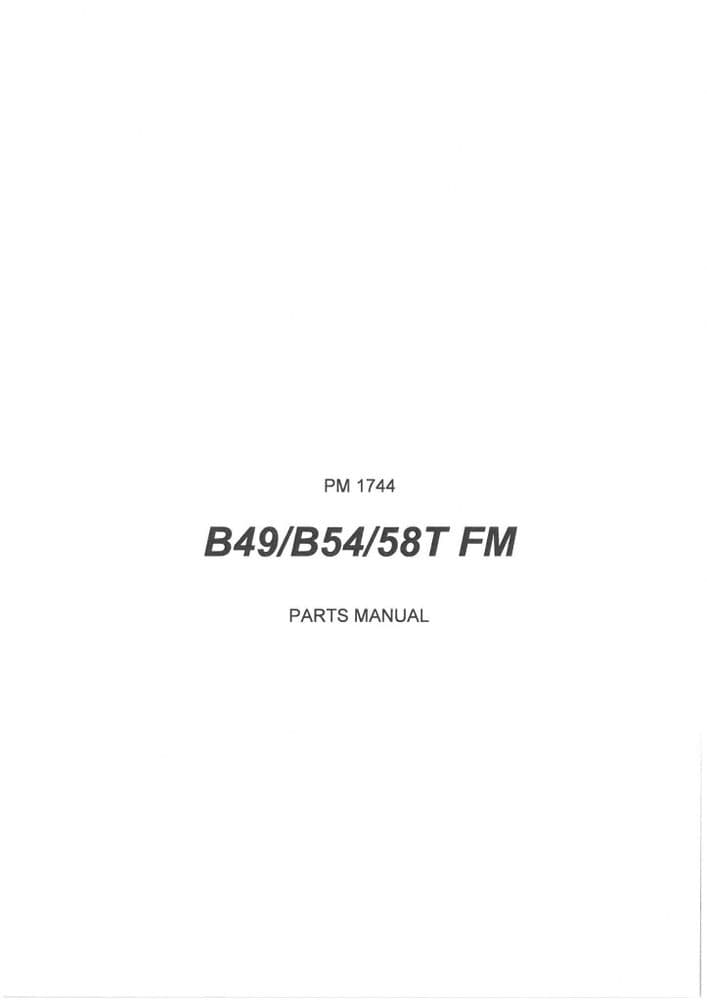 Bomford Hedge Trimmer B49 B54 B58T FM Parts Manual