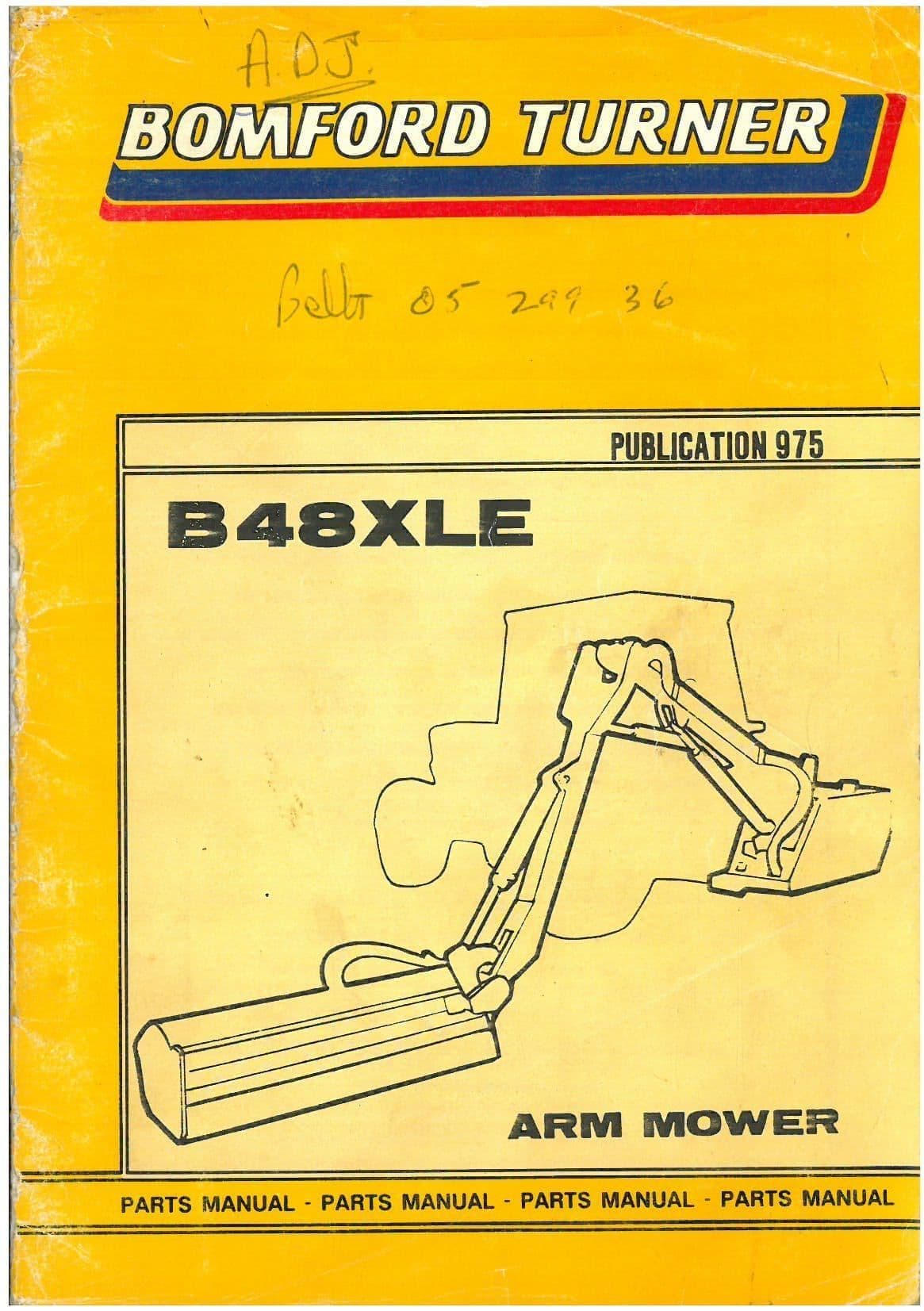 Bomford Turner B48XLE Hedgetrimmer Parts Manual B 48 B48 XLE