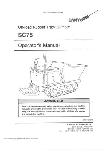 Canycom Off Road Rubber Track Dumper SC75 Operators Manual