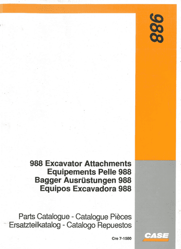Case Crawler Excavator 988 Parts Manual