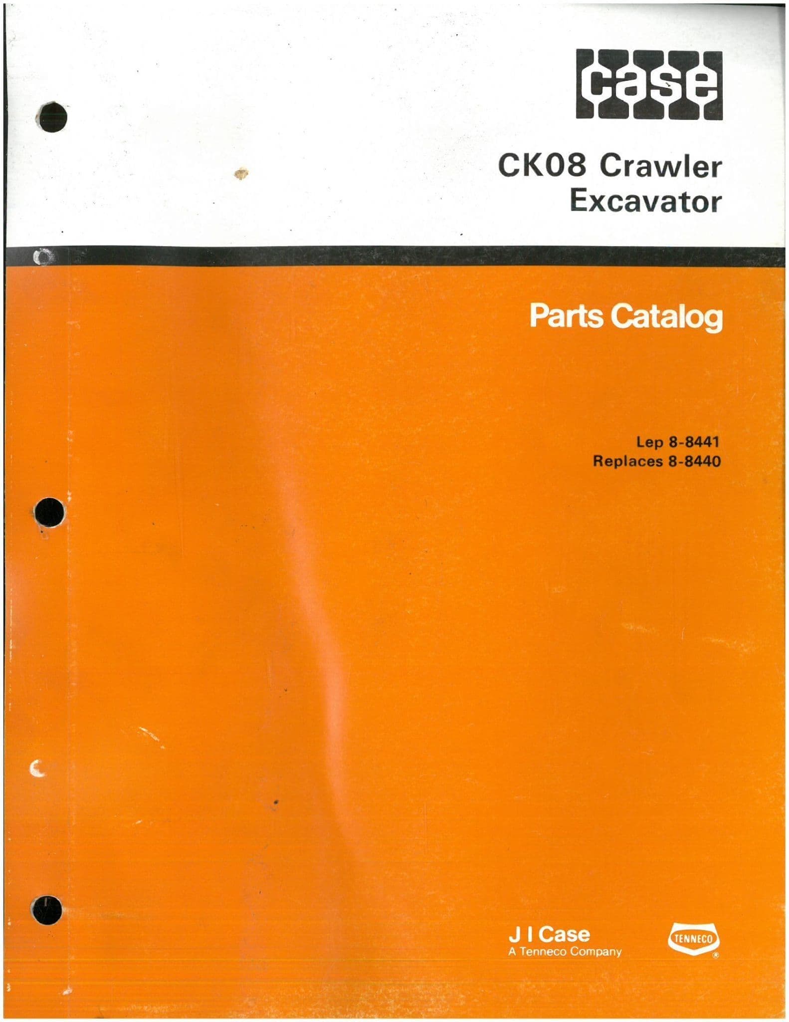 Case Crawler Excavator CK08 Parts Manual