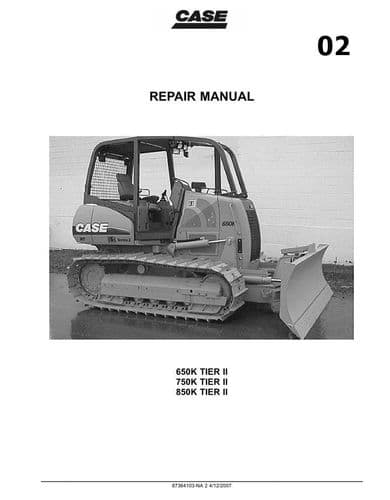 Case  Crawler Tractor Model 650K 750K 850K Tier II Workshop Service Manual