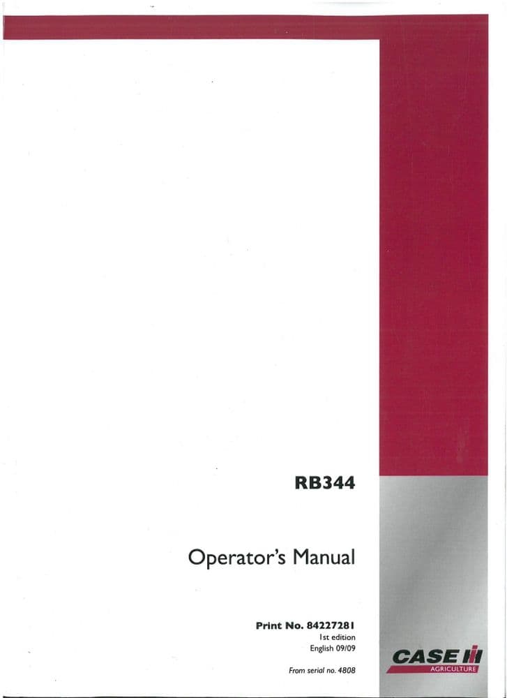 Case IH Round Baler RB344 Operators Manual - RB 344