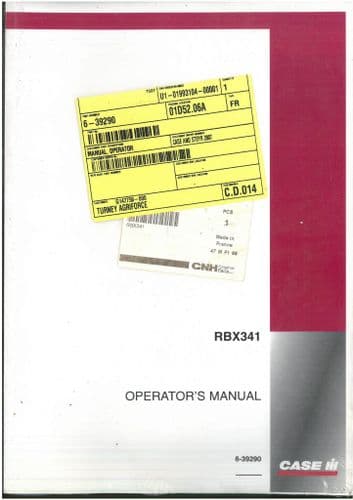 Case IH Round Baler RBX341 Operators Manual - RBX 341