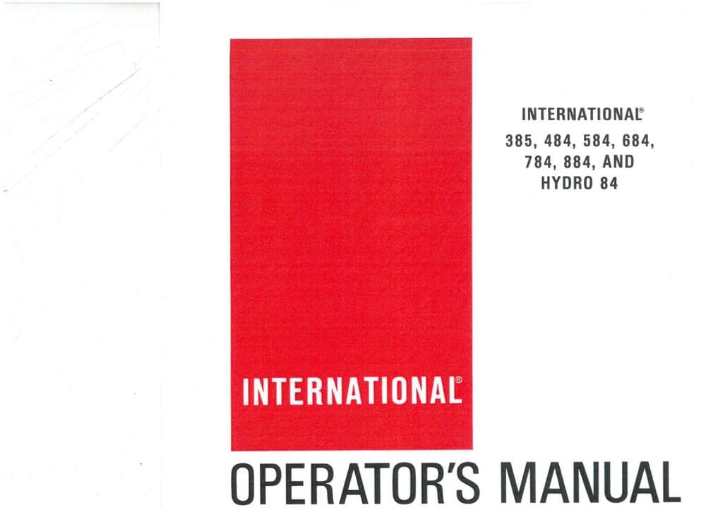 Case IH Tractor 385 484 584 684 784 884 & Hydro 84 Operators Manual