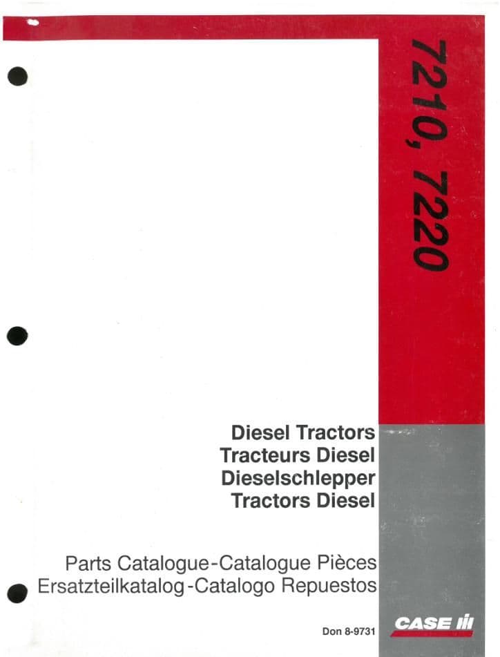 Case IH Tractor 7210 & 7220 Parts Manual
