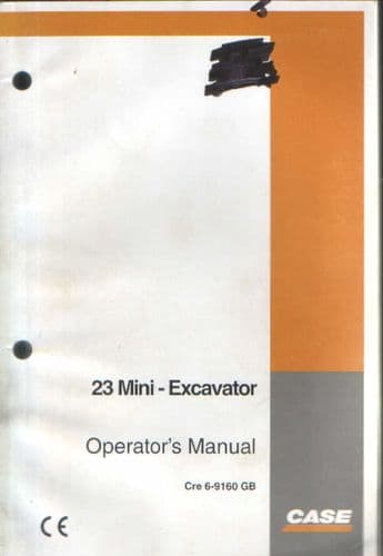 Case Mini Excavator 23 Operators Manual